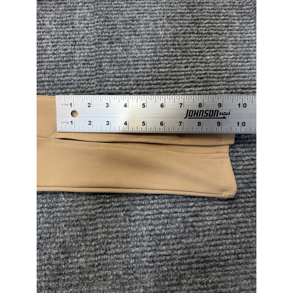 Zara Ottoman Leggings Womens Medium High Waist Stretch Slit Front Color Camel - Picture 15 of 16